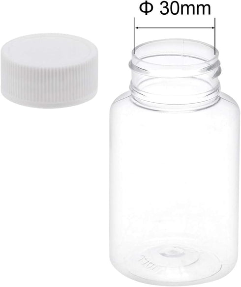 uxcell 100ml/3.4 oz PET Plastic Lab Chemical Reagent Bottles, Wide Mouth Liquid/Solid Storage Containers with Tamper