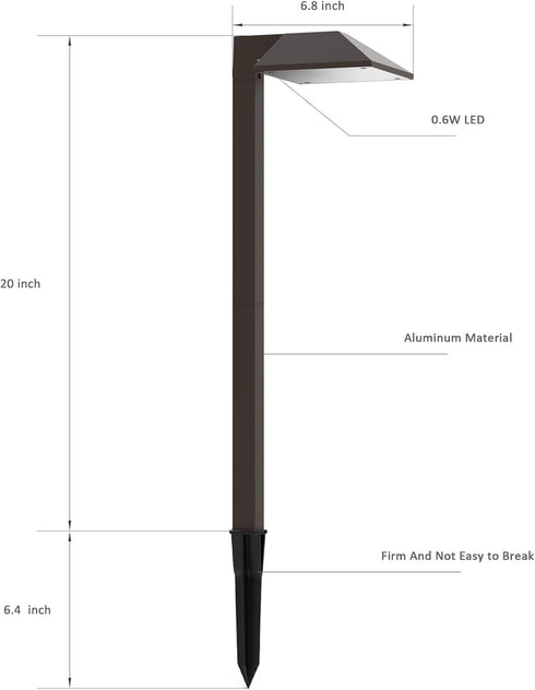 8409210101 0.6W Malibu Lighting Malibu Landscape Lighting, Low Voltage Equinox LED Path Light Charcoal Brown