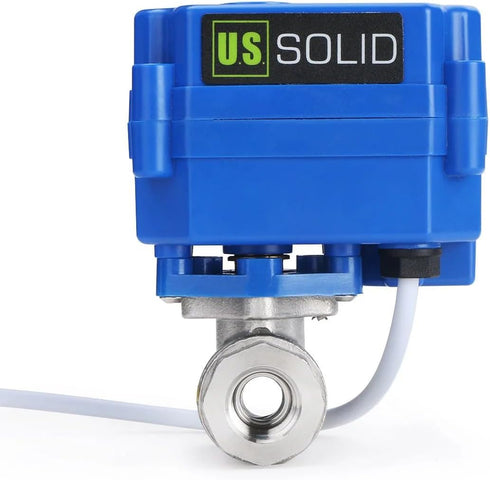 1/4" 304SS 9-24V 2 Setup U.S. Solid Motorized Ball Valve- NSF Certified Ball Valve with Full Port, AC/DC and Wire Auto