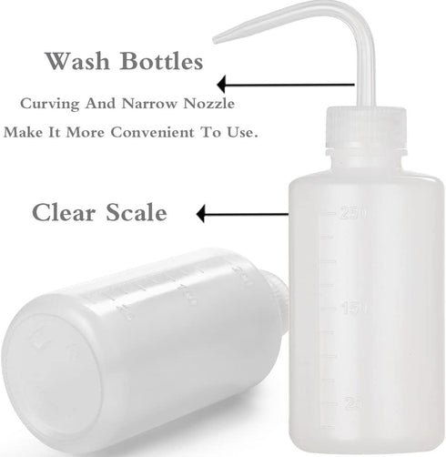 2Pcs Tattoo Wash Bottle 250ml | 8oz Water Squirt Bottle for Medical Succulent Cleaning and Washing, White