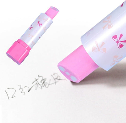 Operitacx Lipstick Eraser, 10pcs Cute Kids Stationery Novelty Erasers for Fun