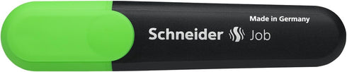 Schneider Job Highlighter, Chisel Tip, 1 + 5 mm, Black Barrel, Green Ink, Box of 10
