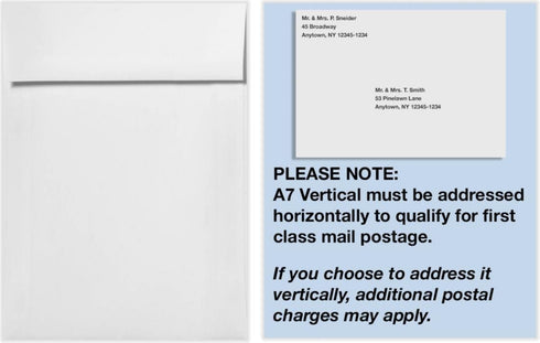 LUXPaper Vertical A7 Invitation Envelopes | 5 1/4" x 7 1/4" | Bright White | 70lb. Text | 50 Qty