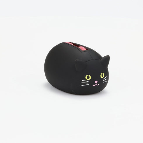 LIHITLAB PuniLabo Mini Zipper Pouch, Horizontal, 2.2" x 2.7", Black Cat (A7780-3)