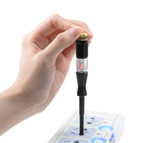 uxcell Voltage Tester AC 100-500V with 3mm Slotted Screwdriver and Clip for Circuit Testing, Pack of 3