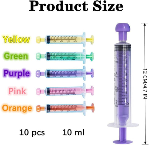10 PCS 10ml Pet Syringe Feeder Professional Plastic Syringe and Cover Individually Sealed Measuring Syringe Tools for Scientific Labs, Liquid Dispensing, Feeding Pets,Pet and Party Supplies