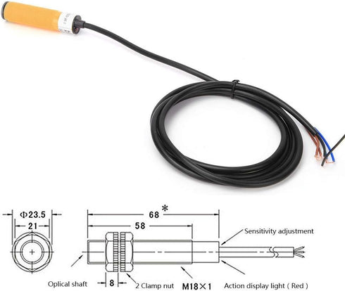 E3F-DS30C4 Photoelectric Switch Sensor 3-Wires Switch Sensor NPN NO DC10-30V 5-30cm Induction Distance