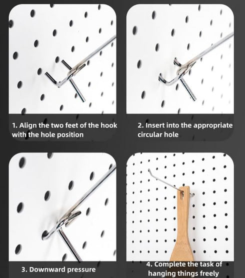 50pc Pegboard Hooks, L Style Long Shelving Hooks, Rustproof Peg Board Tool Utility Hooks Fit 1/4" or 1/8" (6Inch, Black)