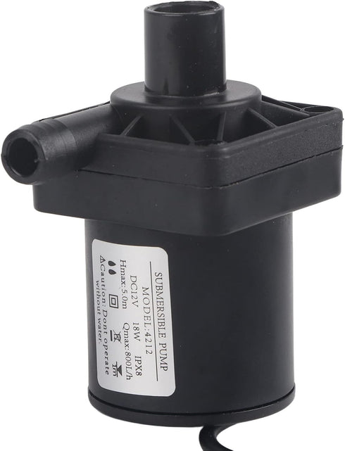 DC 12V Brushless Centrifugal Water Pump, Submersible Sump Pump Circulation Pump, 18W 700L/h