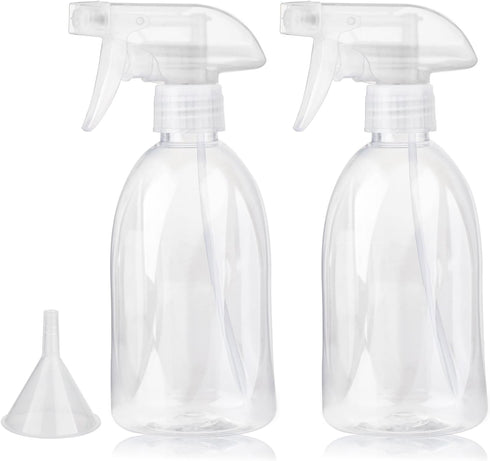 Empty Clear Plastic Spray Bottles 13.5oz/400ml, Adjustable Nozzle Mist/Stream Heavy Duty Plant Mister Spray Bottle