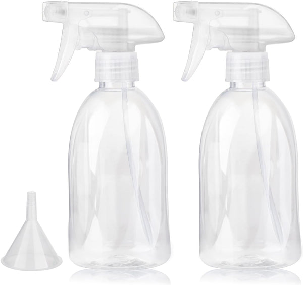 Empty Clear Plastic Spray Bottles 13.5oz/400ml, Adjustable Nozzle Mist/Stream Heavy Duty Plant Mister Spray Bottle