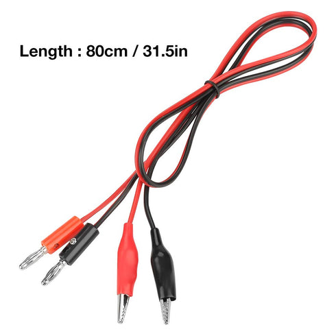 Output Cable Line Multimeter Banana Plug to Crocodile Alligator Clip Test Probe Wire 30V 5A 80cm Banana to Large Alligator Test Set for Adjustable DC Regulated Power Supply