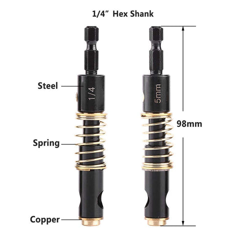 Yakamoz 2Pcs 1/4-Inch Hex Shank Center Drill Bit Set for Door Window Cabinet Self Centering Hinge Tapper Core Hole