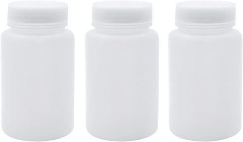 3Pcs 250ml Plastic Wide Mouth Laboratory Reagent Bottles for Sample Sealing