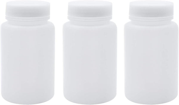 3Pcs 250ml Plastic Wide Mouth Laboratory Reagent Bottles for Sample Sealing