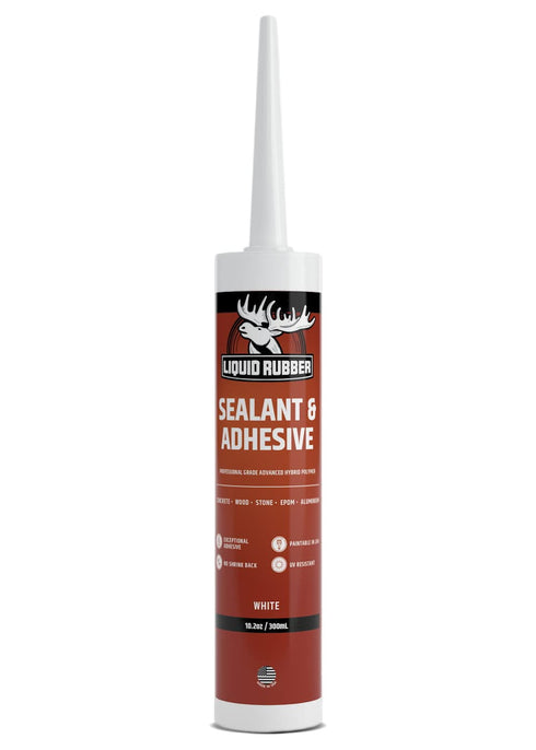 Liquid Rubber Caulk, Hybrid Adhesive and Protective Sealant, White, 1 Pack