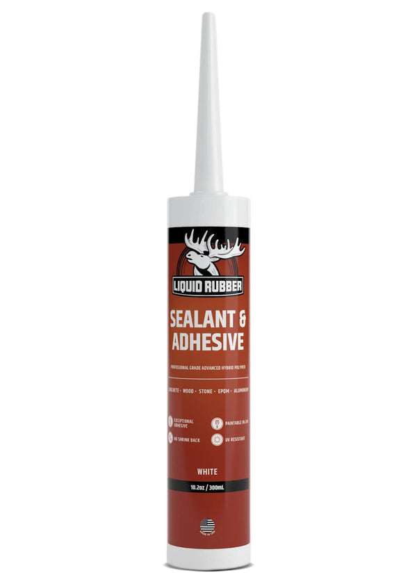 Liquid Rubber Caulk, Hybrid Adhesive and Protective Sealant, White, 1 Pack
