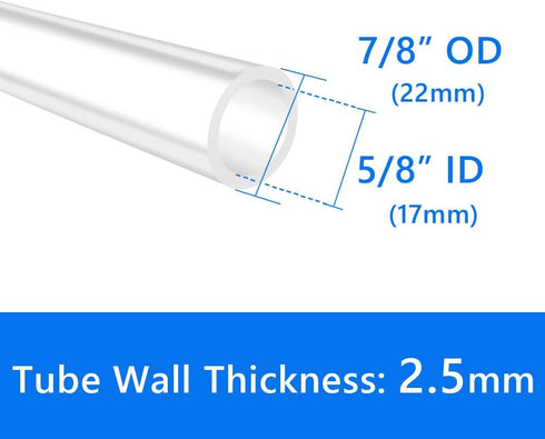 Quickun Pure Silicone Tubing, 5/8" ID x 7/8" OD High Temp Food Grade Tube for Home Brewing