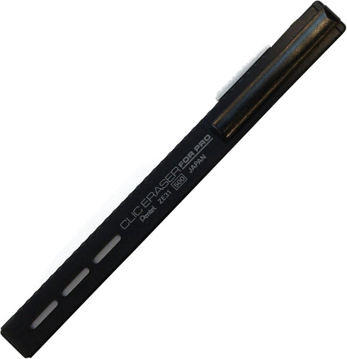 Pentel ZE31-A Black Rectangle Holder Eraser, Click Eraser, 0.5 x 0.3 x 4.8 inches, 0.3 oz (Pack of 1)