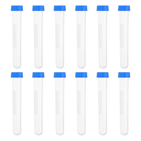 PATIKIL 15ML Plastic Centrifuge Tubes, 20 Pcs Round Bottom Tubes with Blue Screw Caps for Laboratory Liquid Use