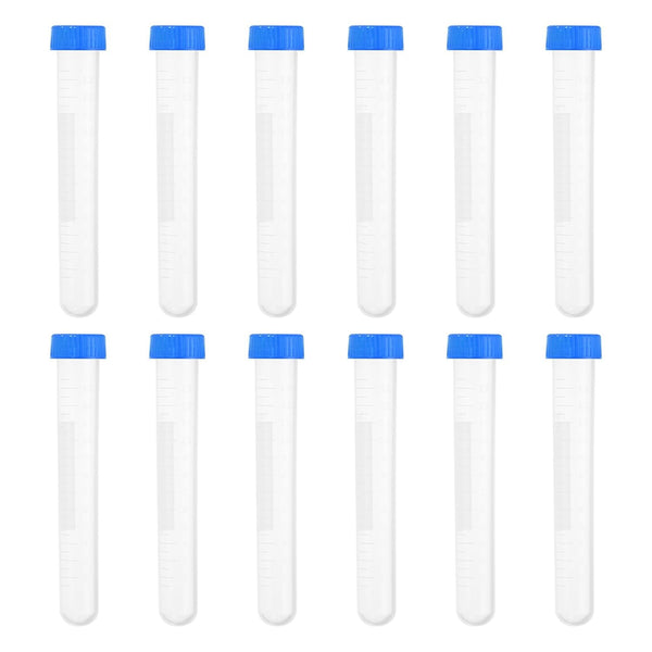 PATIKIL 15ML Plastic Centrifuge Tubes, 20 Pcs Round Bottom Tubes with Blue Screw Caps for Laboratory Liquid Use