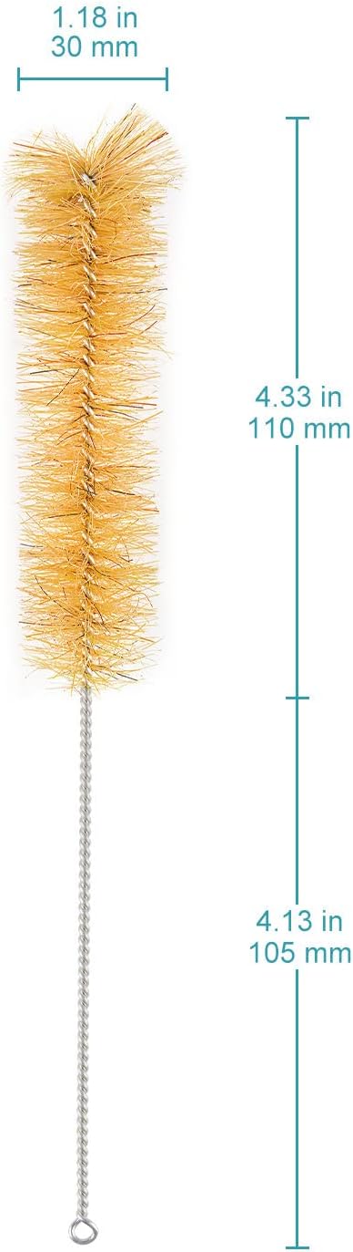 stonylab 10 Pack Tube Brushes, Bristle Test Tube Bottle Wash Cleaning Brushes with Radial Tufted End for Laboratory, Size M by stonylab