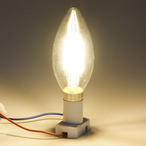 12V/24V DC LED Candle Bulb, Dimmable, 4W 400Lm, 2700K Warm White Light, E12 Small Base, 5 Pack