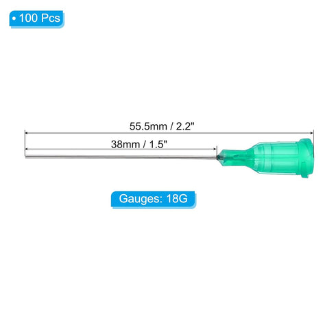 PATIKIL Blunt Tip Dispensing Needles 1.5 Inch, 100 Pcs 18G Industrial Liquid Dispenser Needle with Lure Lock for Refilling Liquid Inks Adhesive Glue