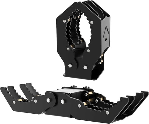 Mechanical Claw Gripper Robotic Arm DIY Robot Building Accessory Replacement Parts (Black Mechanical Claw with Servo