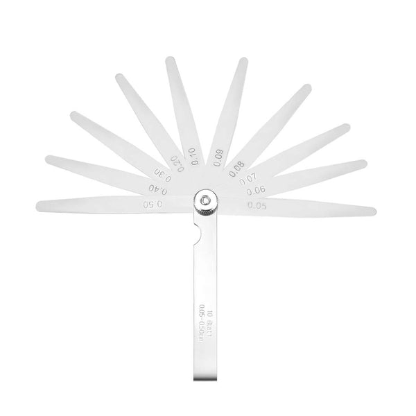 uxcell Metric Thickness Feeler Gauge, 0.05-0.50mm, 10 Blades Mn Steel Measuring Tool for Gap Width