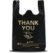 50 pcs Thank You Plastic Grocery Bags, Reusable T Shirt Bags for Store Shopping, Black