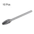 10pcs Carbide Rotary Burrs: 1/8" (3mm) Shank 1/4" (6mm) Head Double Cut Flame H Shape Die Grinder Bits