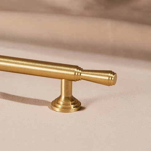SANCHAKOU 2 Pack 96Mm Drawer Pulls Wardrobe Door Brass Handle Gold Single Hole Double Hole Bedside Table Cabinet Handle