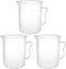 uxcell 300ml PP Plastic Graduated Beaker with Handle for Lab Kitchen Liquids, 3pcs