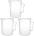 uxcell 300ml PP Plastic Graduated Beaker with Handle for Lab Kitchen Liquids, 3pcs