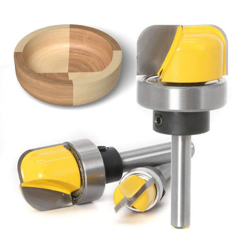Yakamoz 3Pcs 1/4 Inch Shank Bowl and Tray Template Router Bit Set with Ball Bearing for Woodworking Tool