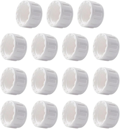 15PCS PVC Round Female Thread Hose Connector 1/2PT Pipe Fitting Cap for Plumbing Applications, DIY Projects