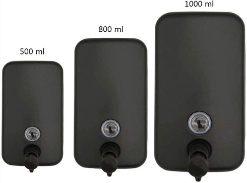 Generic 304 800ml) Bathroom soap Dispenser Bathroom Hotel Household Stainless Steel Soap Dispenser Black Wall-Mounted