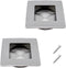 2 Pack 50 x 50MM Recessed Flush Pulls, Stainless Steel Square Invisible Flat Finger Pull for Sliding Door