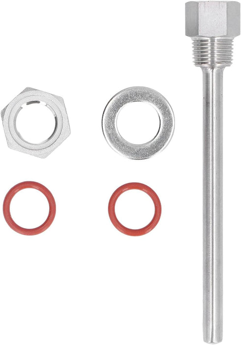 Tnfeeon Stainless Steel Thermowell, 6.7in Length for Temperature Sensors Fitting Accessories