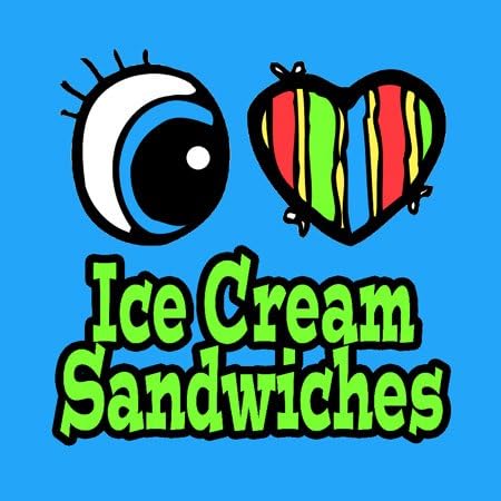 3dRose 12 Inch Bright Eye Heart I Love Ice Cream Sandwiches Ceramic Tile