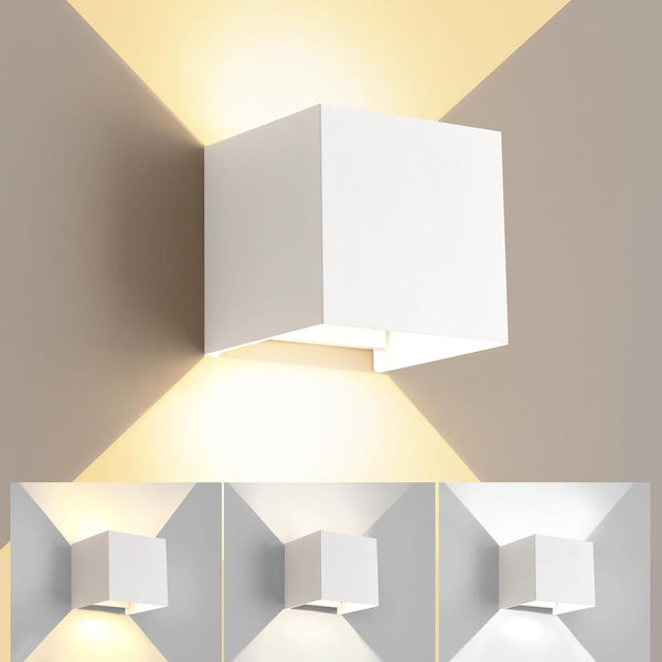 LED 15W Outdoor Sconce Lights Exterior/Interior 3 Colors Adjustable Wall Light Fixture