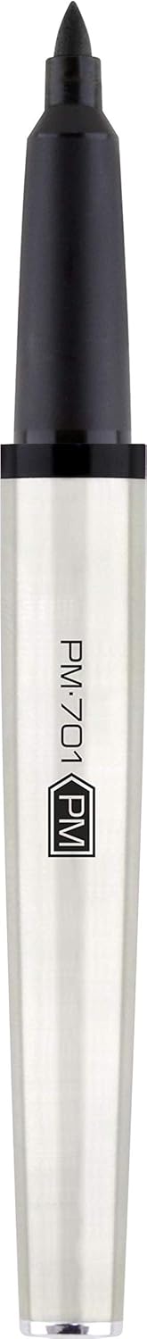 Zebra Pen PM-701 Permanent Marker, Fine Bullet Tip, Black Ink, Refillable, Stainless Steel Barrel, 1-Pack