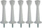 QCAA Rubber Tip Heavy Duty Solid Rigid Door Stop, 3", Zinc Die Cast, White, 5 Pack
