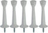 QCAA Rubber Tip Heavy Duty Solid Rigid Door Stop, 3", Zinc Die Cast, White, 5 Pack