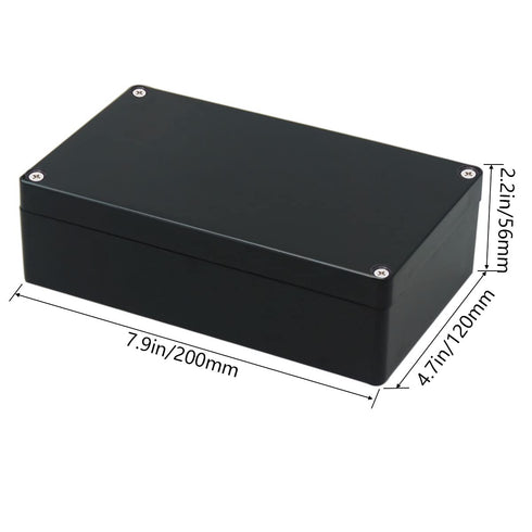 Zulkit Junction Box IP65 Waterproof Dustproof ABS Plastic Electrical Boxes, Black 7.9 x 4.7 x 2.2 inch (Pack of 2)