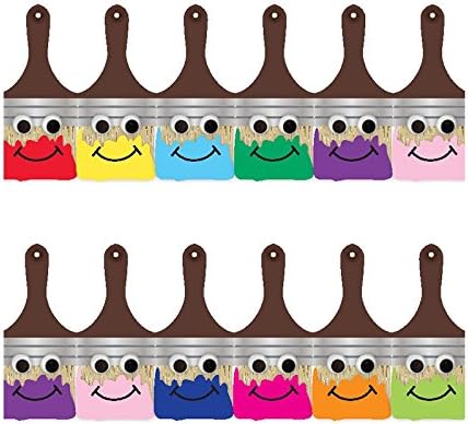 Hygloss Products Happy Paintbrush Die-Cut Bulletin Board Border, 12 Pack (33633)