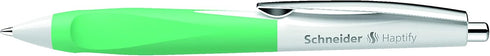 Schneider Haptify Ballpoint Pen - M (Medium), Refillable, Retractable, White-Mint Barrel, Box of 10 Pens