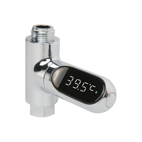 POEMYSIR LED Display Water Shower Thermometer 5C-85C Self-Generated Electricity Water Temperature Monitor Smart