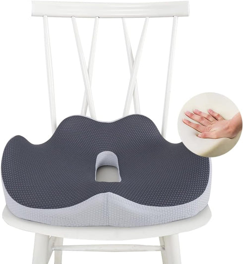 Tailbone Seat Cushion for Office Chair Orthopedic Memory Foam Coccyx Support Pad Sciatica Pain Relief Back Comfort